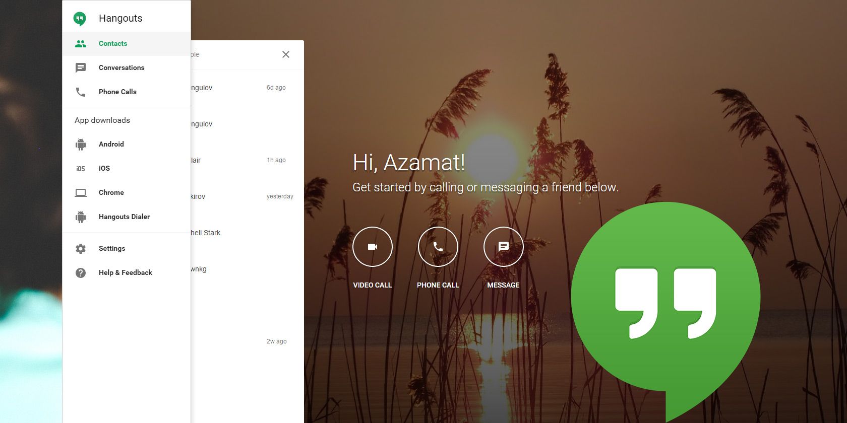 add a new google hangouts contact on computer