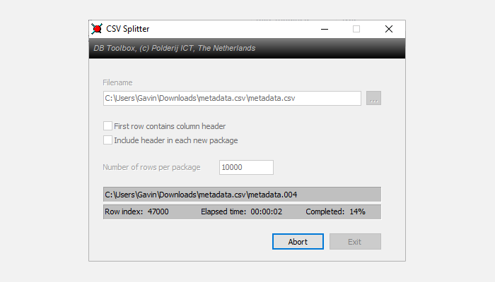 csv splitter split large file 1 - Come dividere un enorme foglio di calcolo Excel CSV in file separati