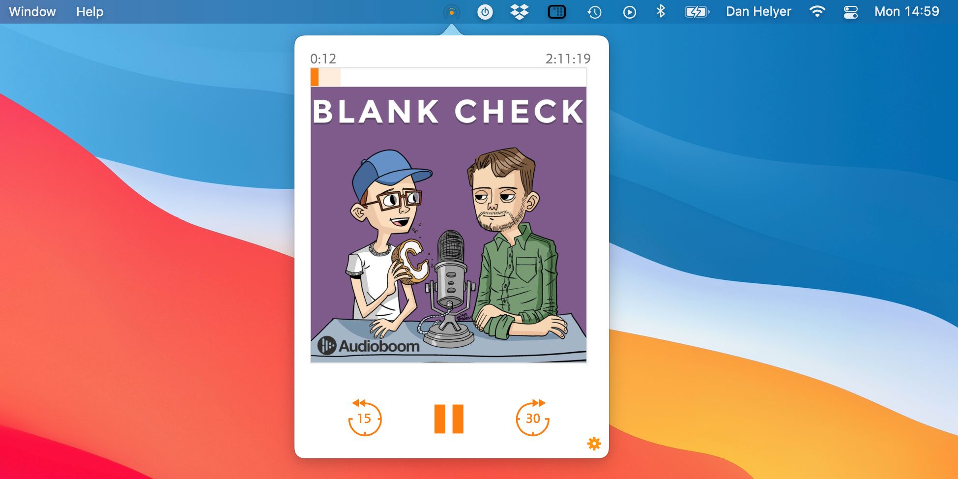 Overcast PodcastMenu menu bar app on Mac - Qual è la migliore app per ascoltare i podcast su un Mac?