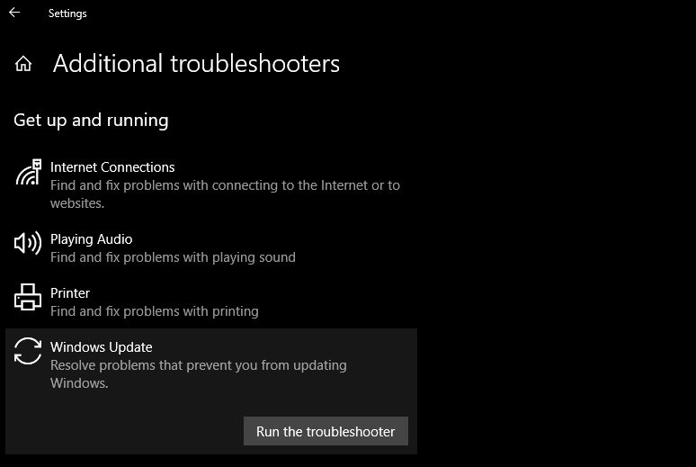 Windows Update Troubleshooter - Come risolvere il codice di errore di Windows Update 0x80240fff in Windows 10